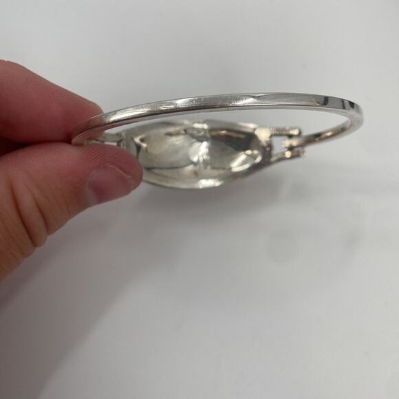 Vintage abalone red silver plated bracelet - Picture 2 of 6